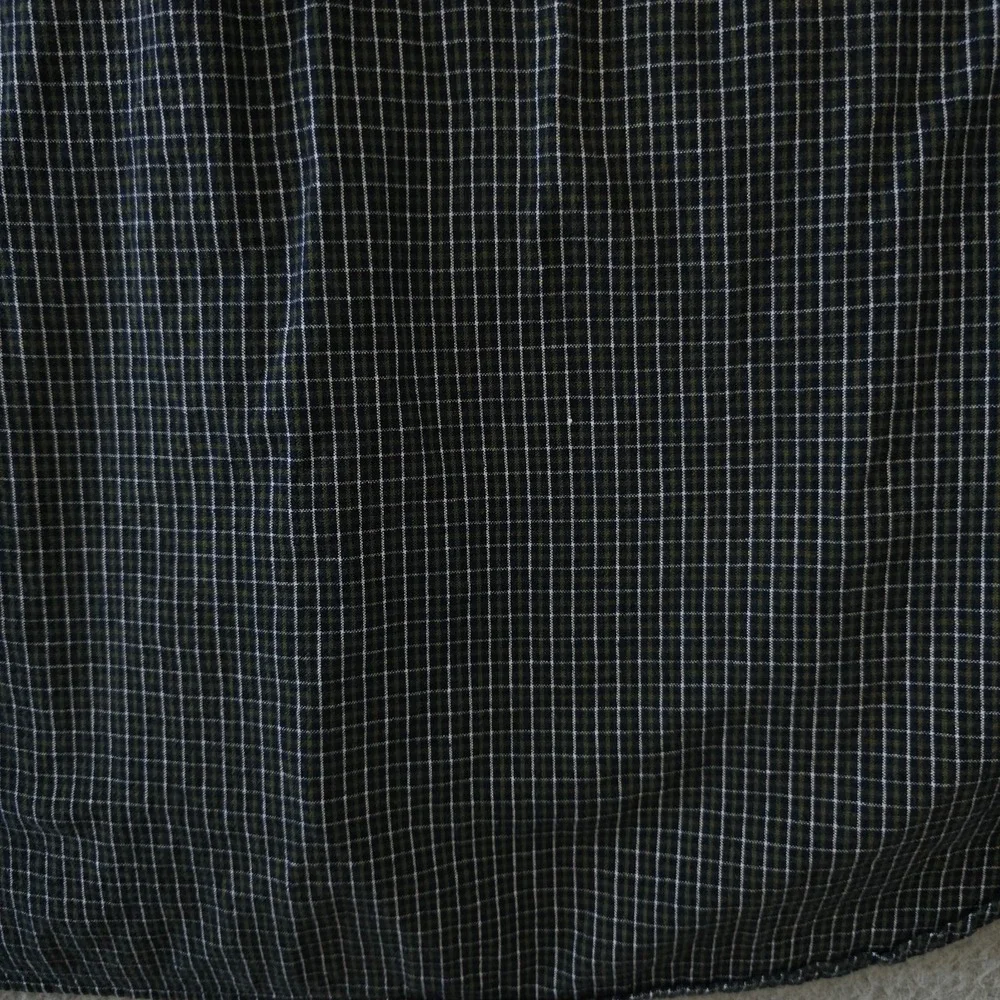 J Crew Shirt Mens Large Blue Green Grid Plaid Short Sleeve Button Up Preppy